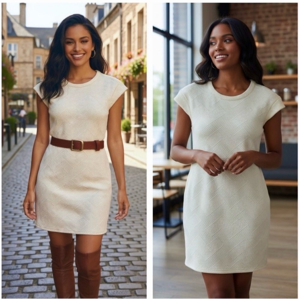NEW Elegant White Cream Dress.
